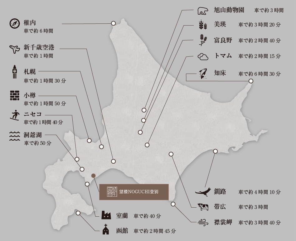 北海道の主な観光地MAP 