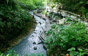 大湯沼川天然足湯